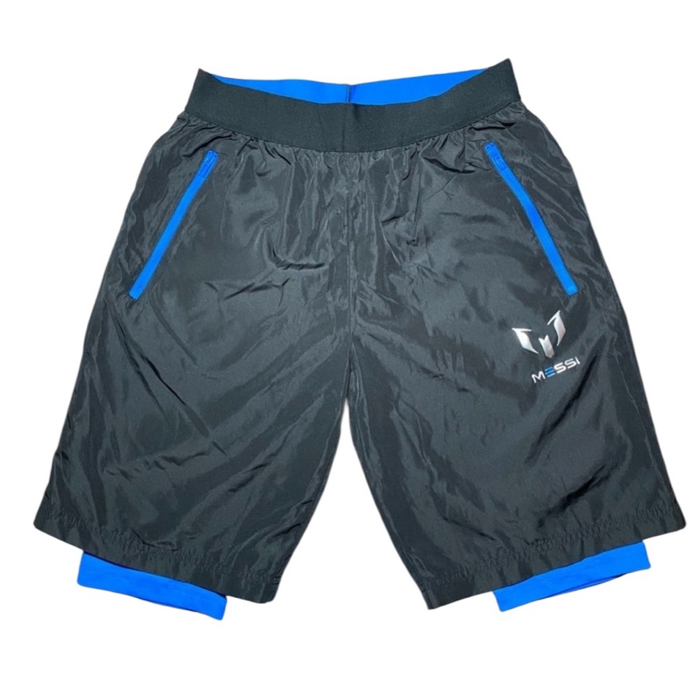 Adidas Messi Woven 2 in 1 Junior Football Shorts - Black